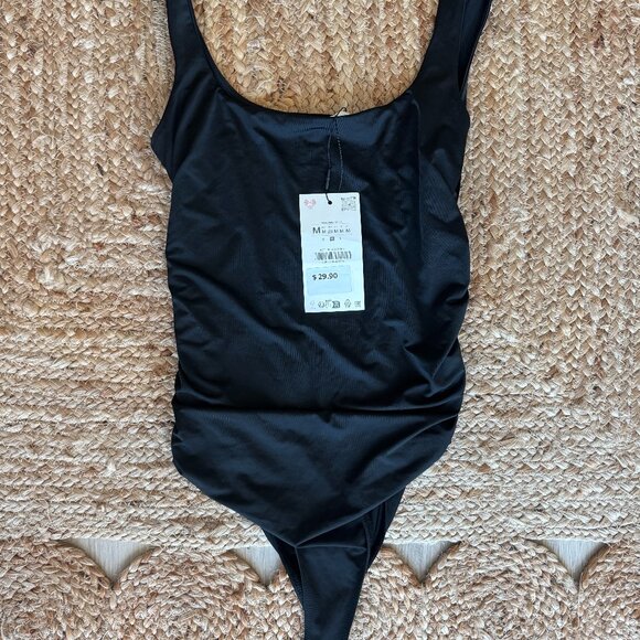 ZARA — Ruched Polyamide Bodysuit - Size M – New with Tags – Black - Picture 8 of 15